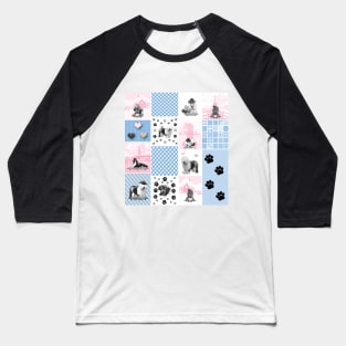 Dog Lovers Patchwork Pattern Baseball T-Shirt